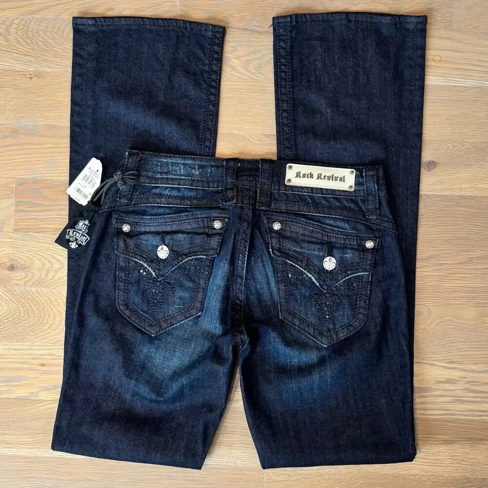 NWT Rock Revival Heather Bootcut Jeans Low Rise Y2K Rare 2010s Womens Size 30 - Picture 7 of 12